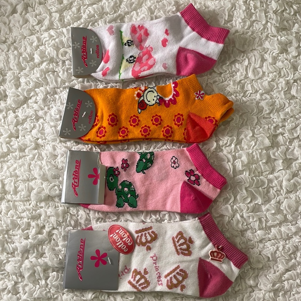Cute Turtle Snail Mushrooms Crowns Socks SET